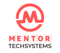 mentor website logo. red with black